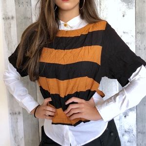 Orange and black striped shirt